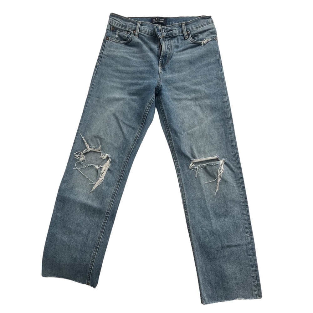 Gap straight leg ripped jeans